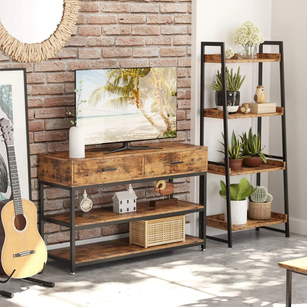 47 Inches Vintage Brown TV Stand with Drawers N289