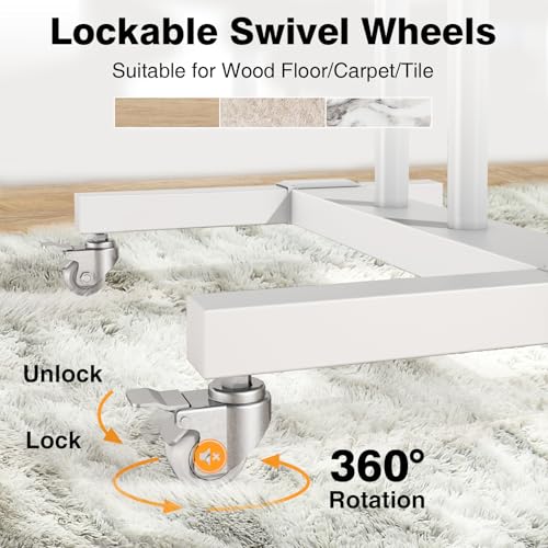 Mobile TV Stand Rolling TV Cart with Mount on Lockable Wheels Height Adjustable for 32-83 Inch Flat Screen or Curved TVs S76403