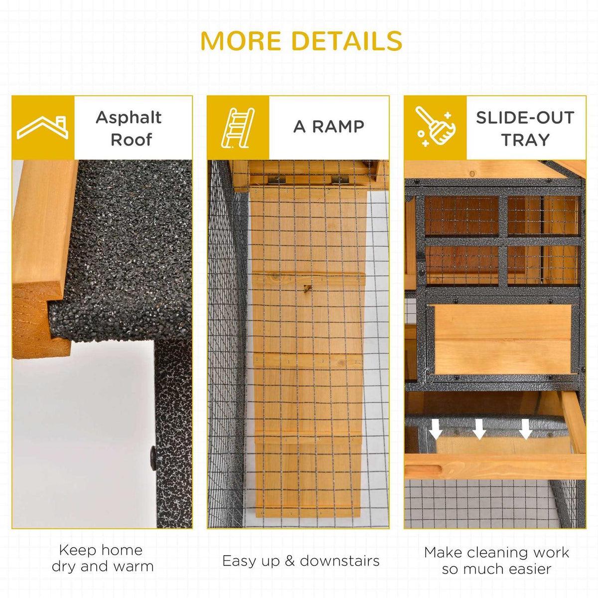Elevated Wood-metal Pet House with Slide-Out Tray V9923