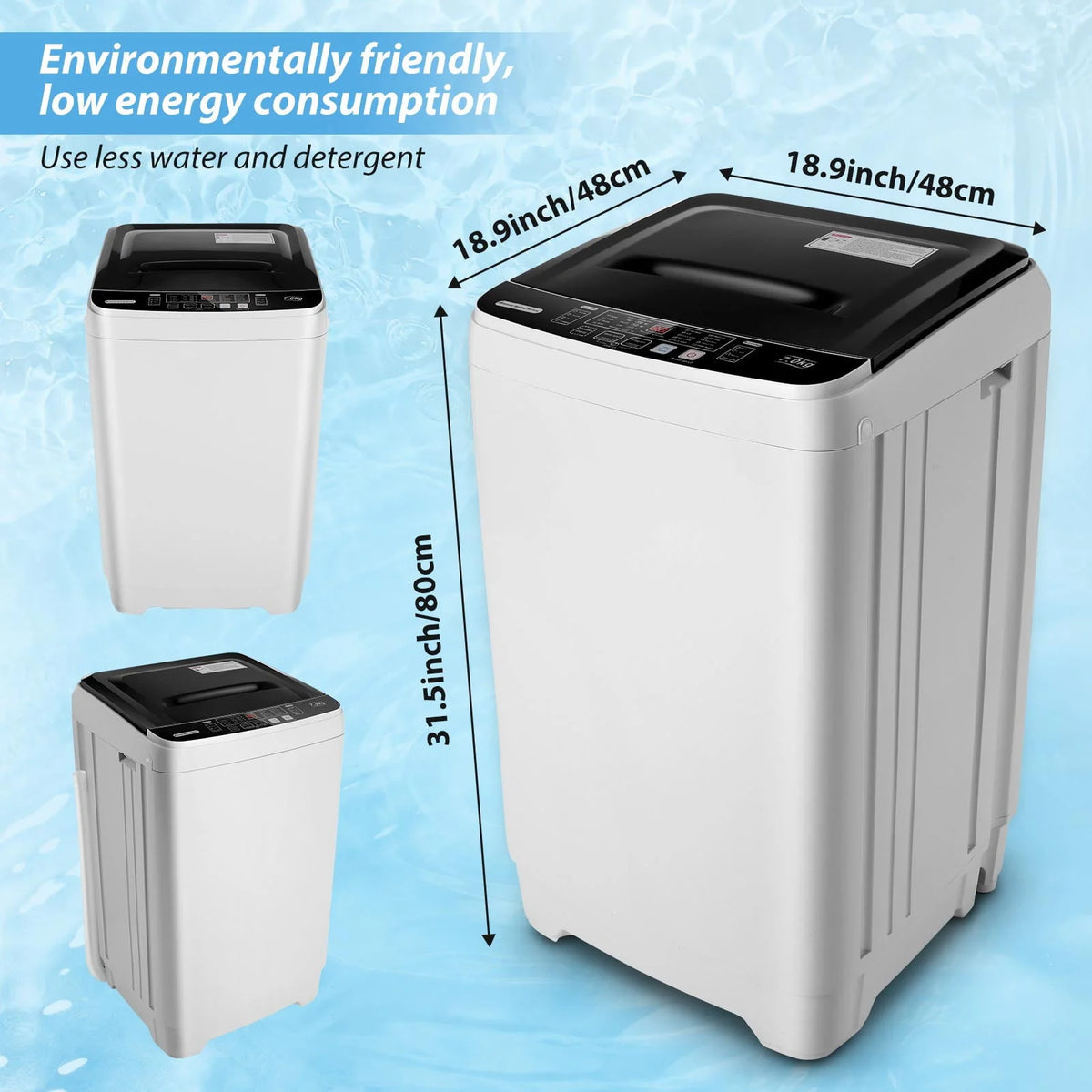 Portable 17.6lbs Fully-Automatic Washing Machine C1711