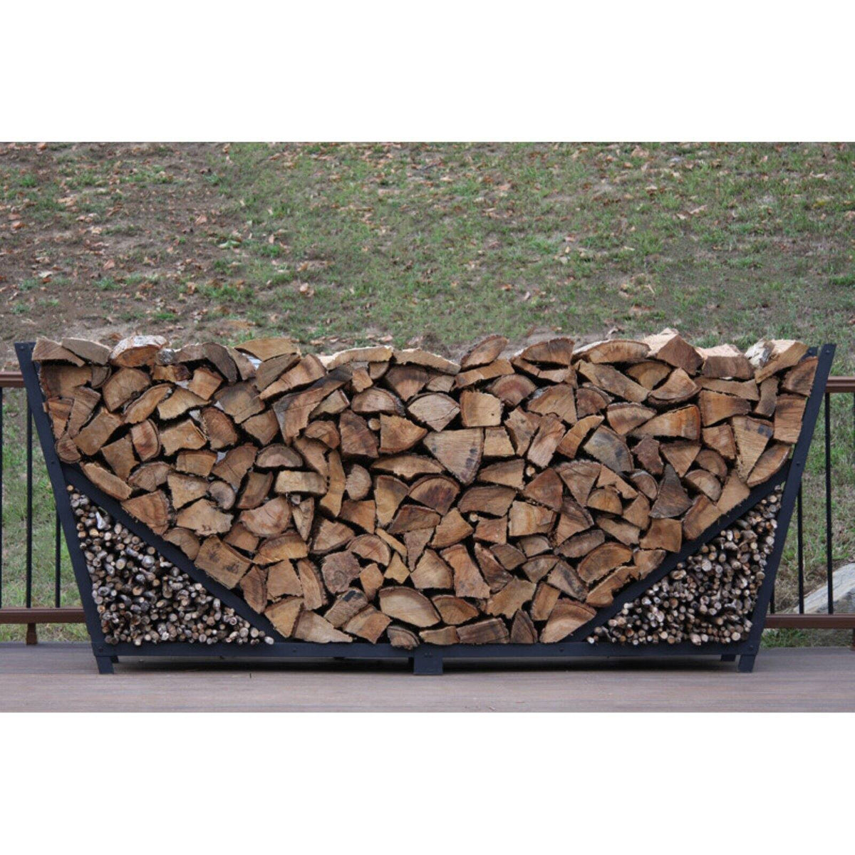 Slanted Firewood Log Rack with Kindling Kit F607