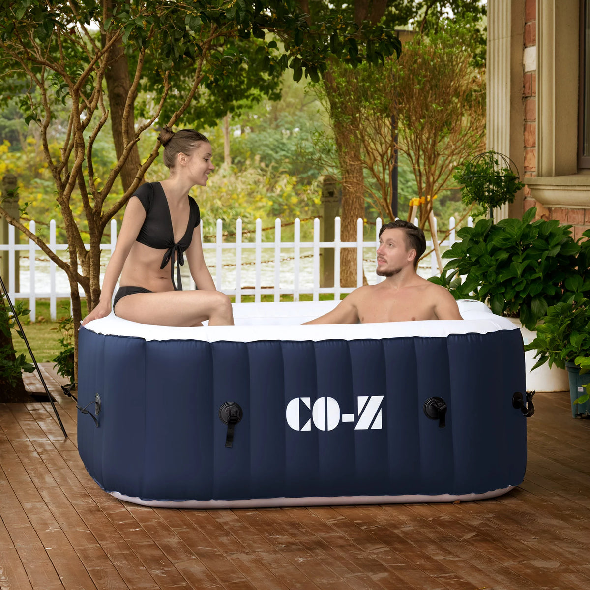 5x5ft Square Inflatable Spa Tub with 120 Massaging Jets R371