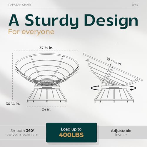40" Ergonomic Wicker Papasan Chair with Swivel X90488