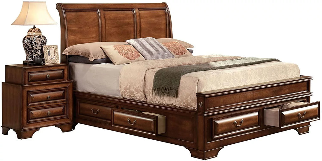 Brown Cherry 3Pcs King Bedroom Set N463291