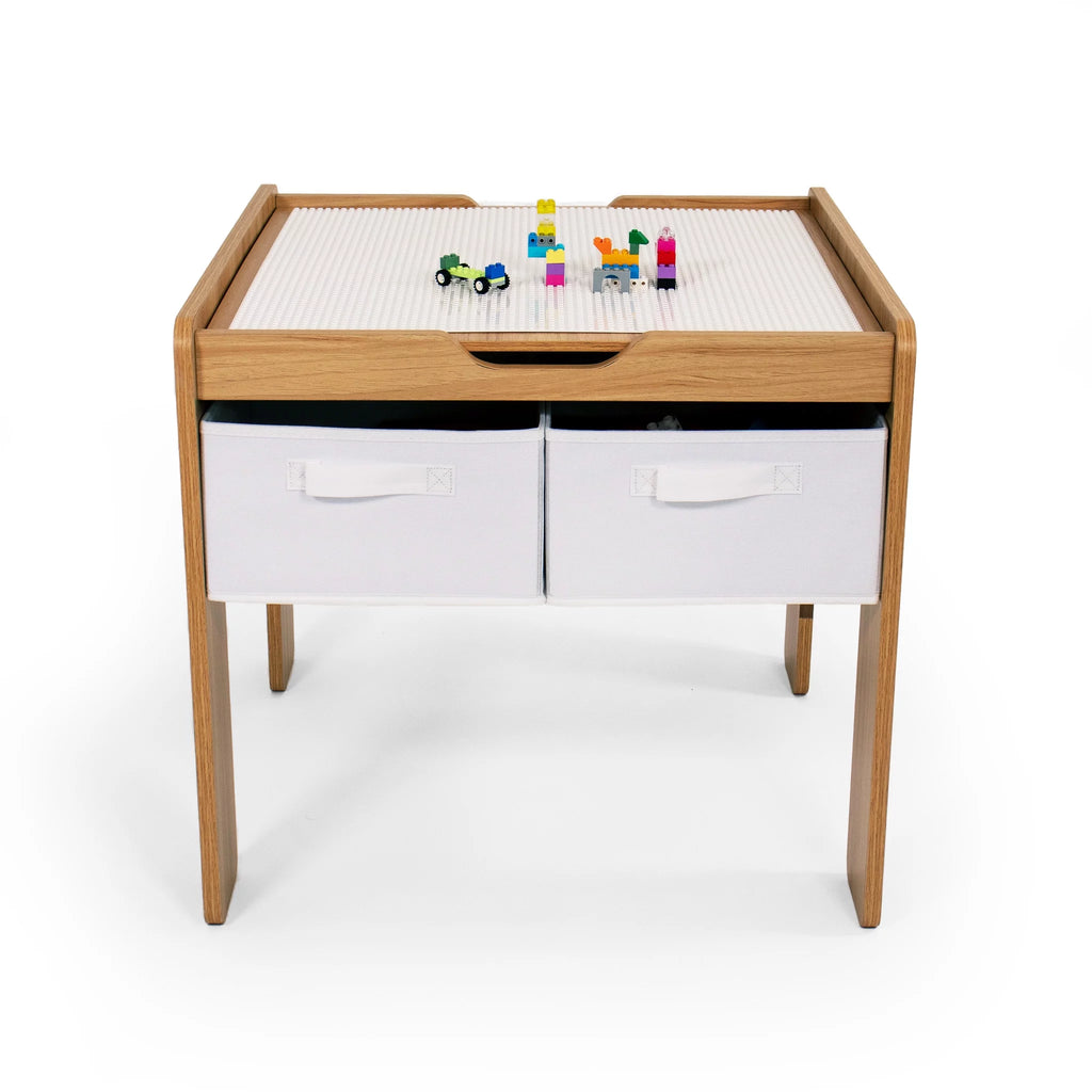 Kids Wood Table with 4 Bins U67660