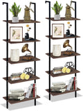 Brown 5-Tier Wood Ladder Shelf G82333