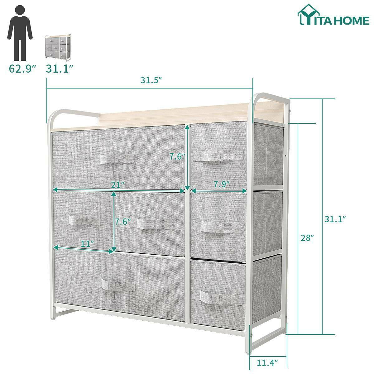 7 Drawer Fabric Storage Dresser E661593
