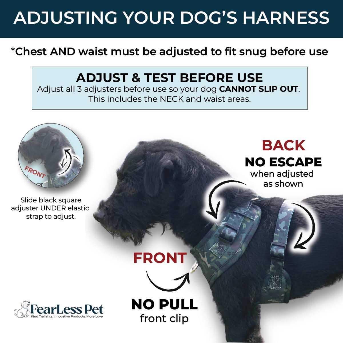 Adjustable No Pull No Escape Neoprene Dog Harness X8752