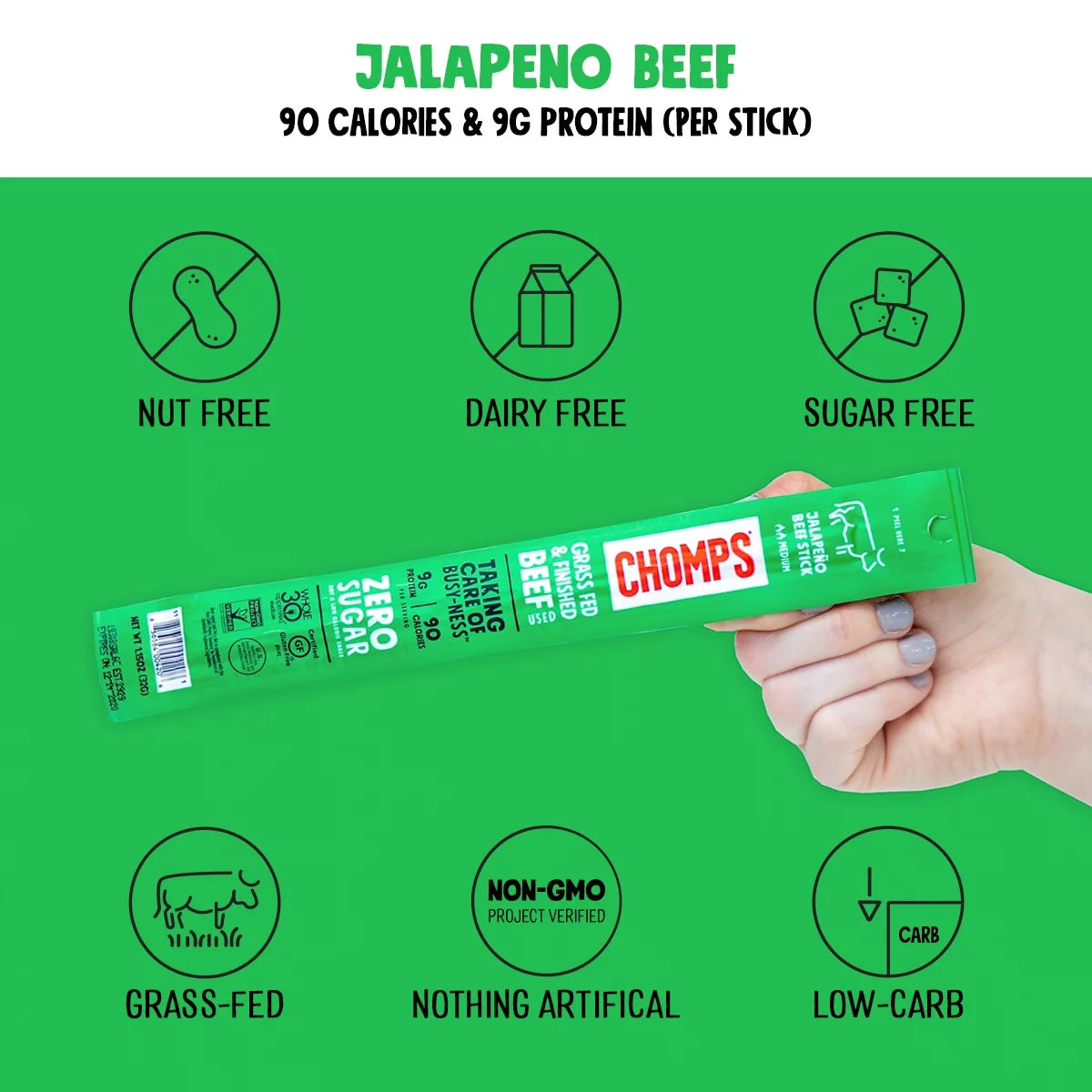 Jalapeno Beef Jerky Sticks 10ct 1.15oz F743388
