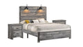 Gray 3Pc King Size Wooden Bed and Nightstands Set F7313