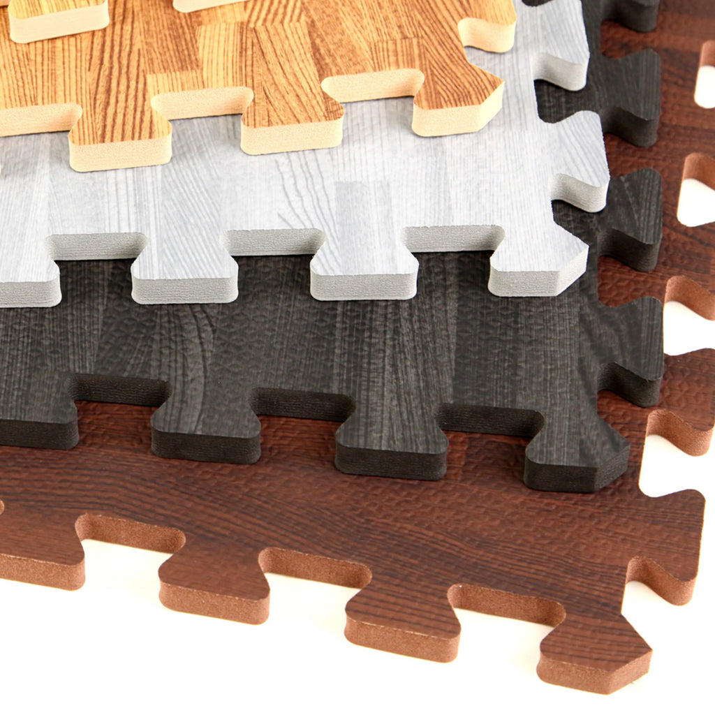 Light Oak Interlocking Foam Tiles 36 Pack Z278