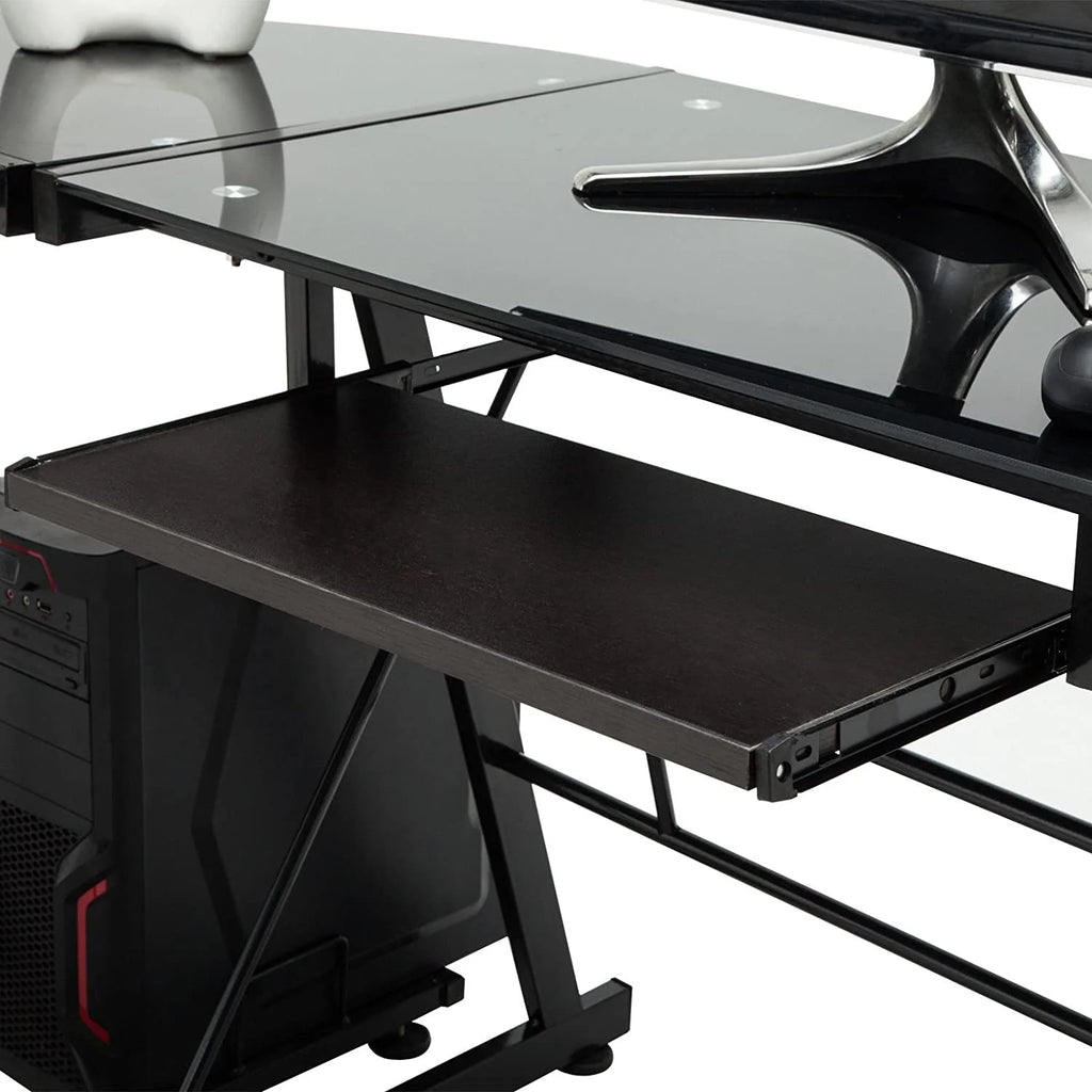 Black L-Shape Corner Desk L476765