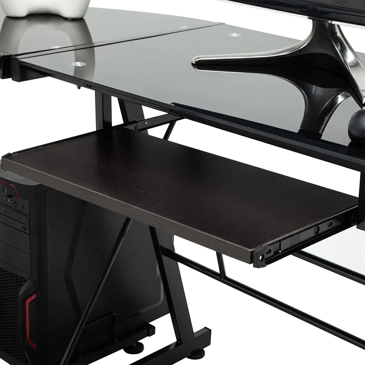 Black L-Shape Corner Desk L476765