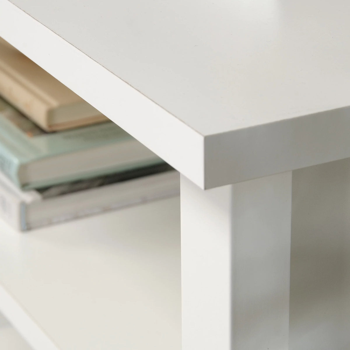 Soft White Storage Console TV Stand N7679