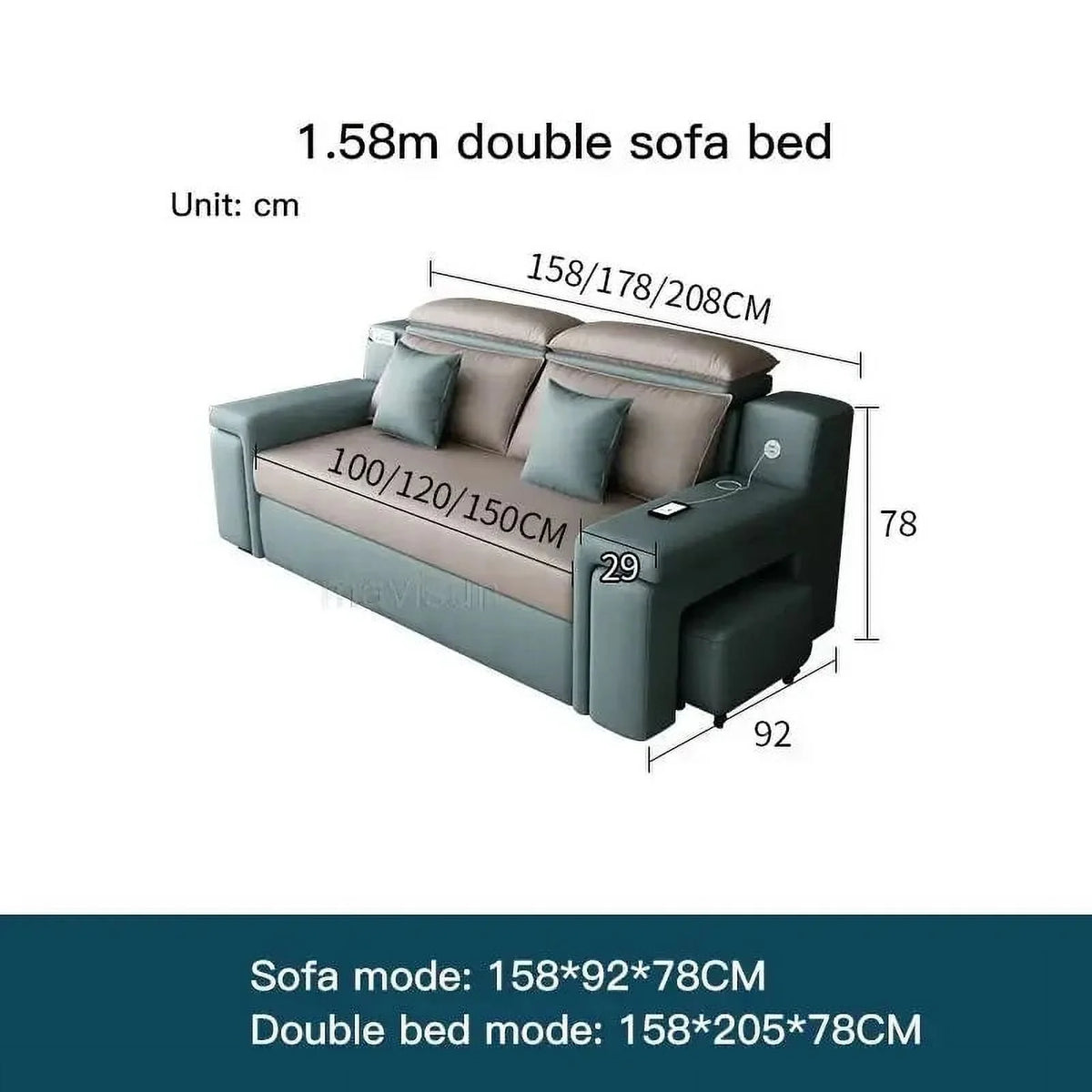Multifunctional Technology Cloth Sofa Bed H477346