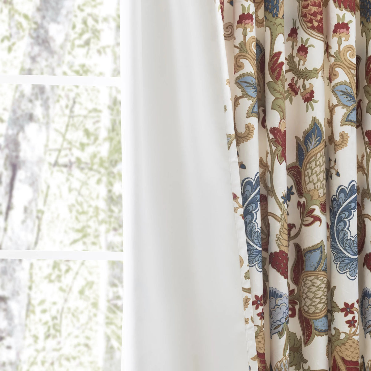 Multicolor Jacquard Pinch Pleat Curtain Panels S53501