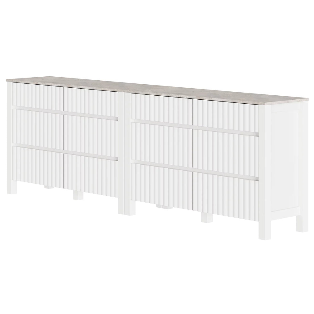 White 12 Drawer Wood Dresser C5975