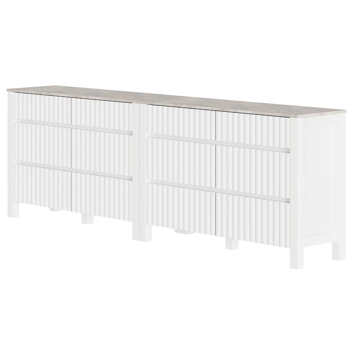 White 12 Drawer Wood Dresser C5975