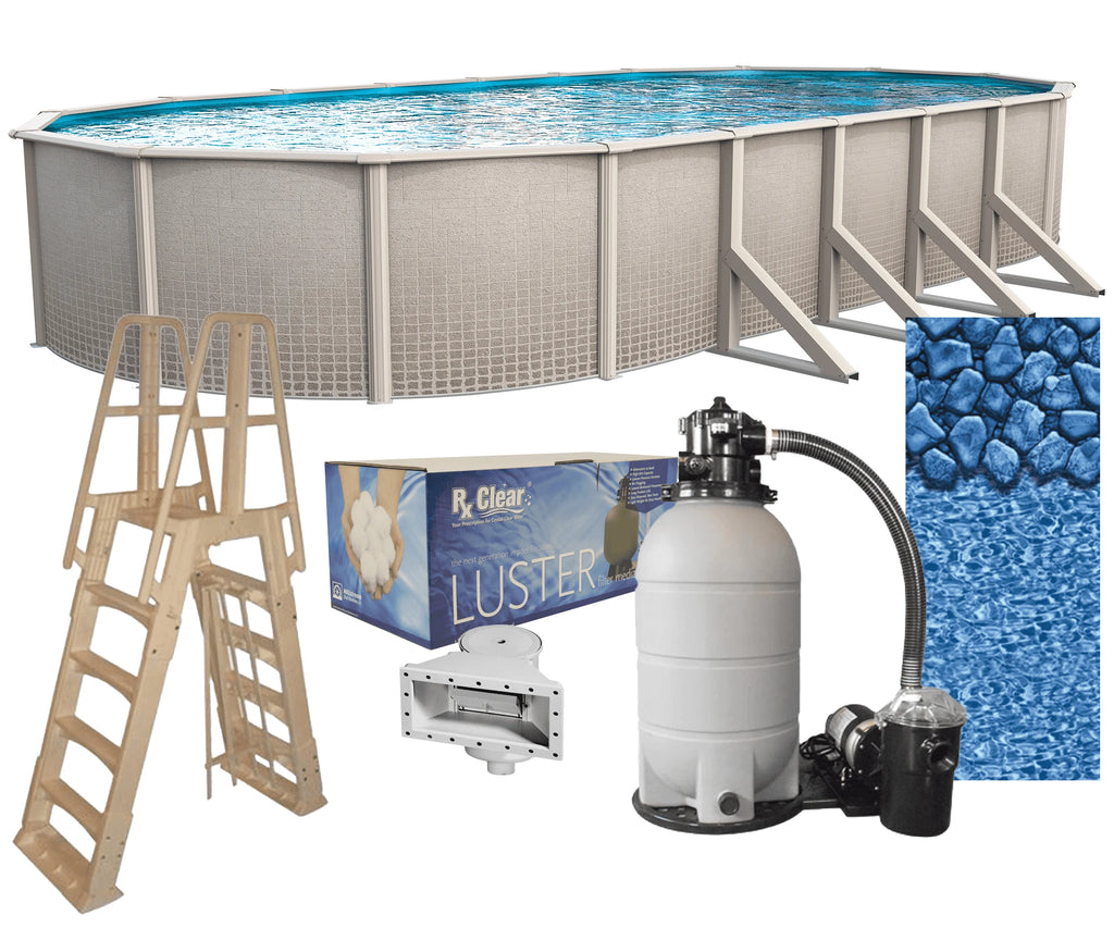 15' x 30' Oval 48 Wall Swimming Pool Kit with Liner Z998779