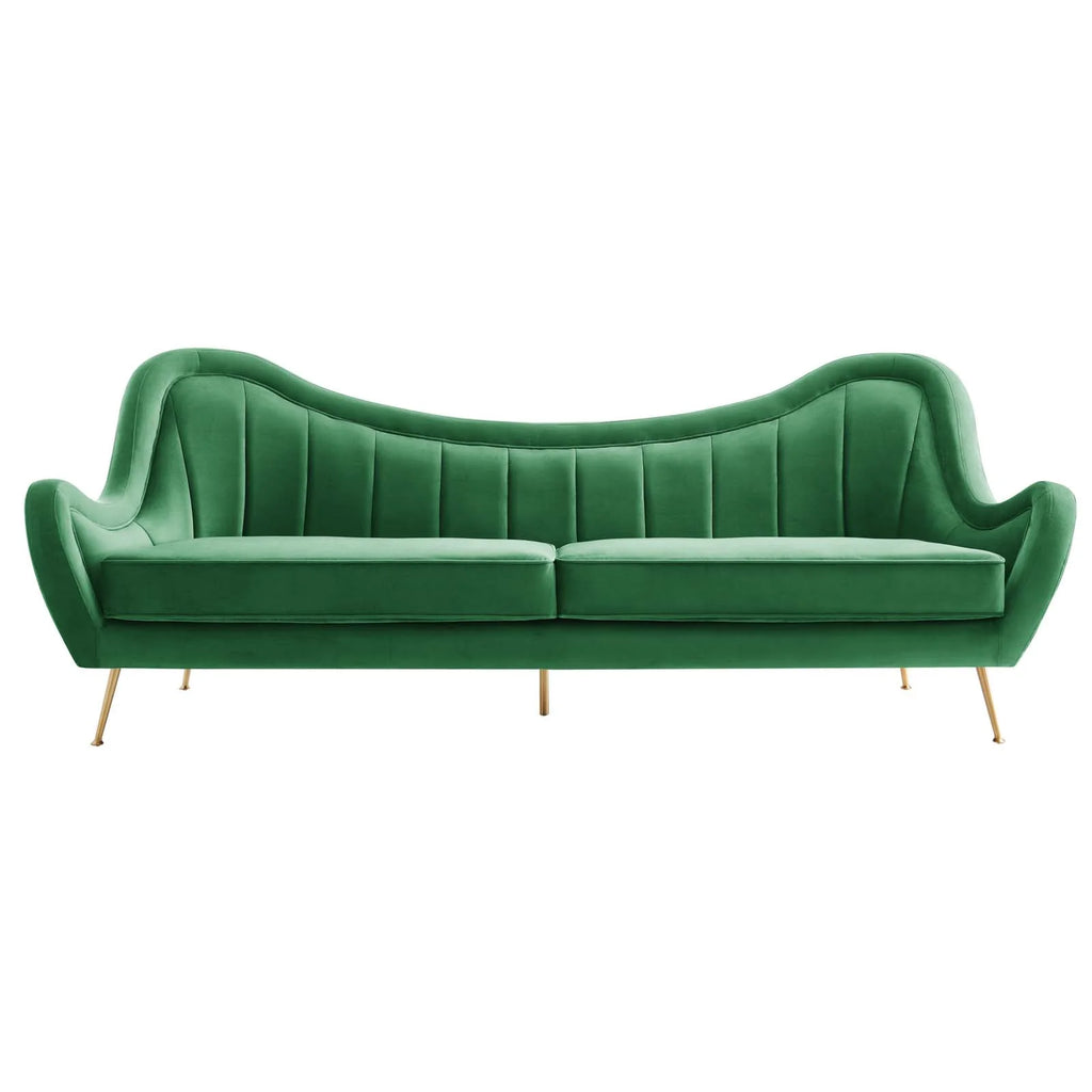 Emerald Channel Tufted Performance Velvet Sofa A57672