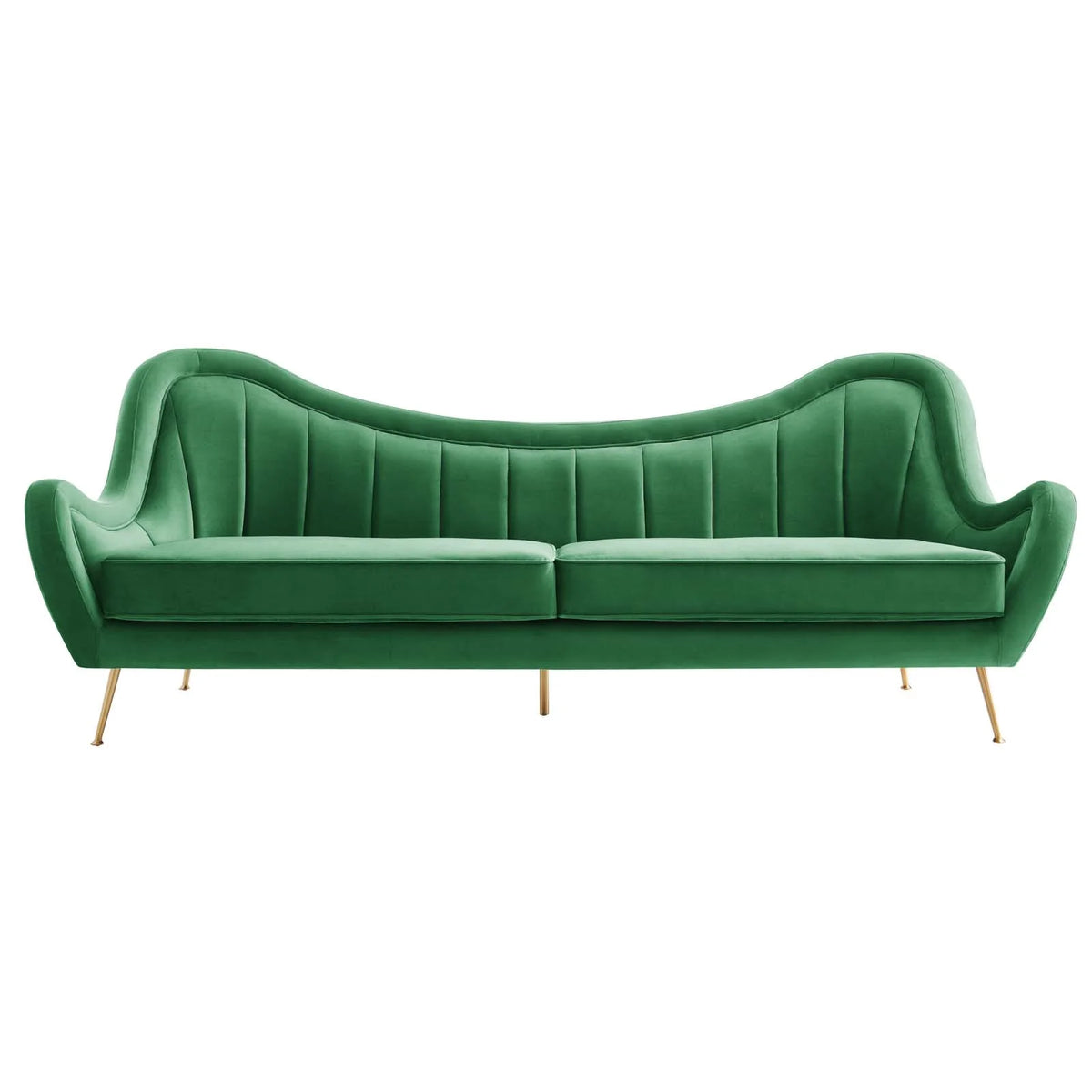 Emerald Channel Tufted Performance Velvet Sofa A57672