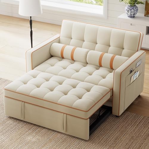 3-in-1 Convertible Sleeper Sofa with USB Charging and Side Pockets S24463