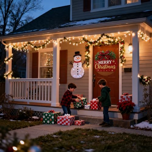 Christmas Wreath Hanging Sign with Bow C6340