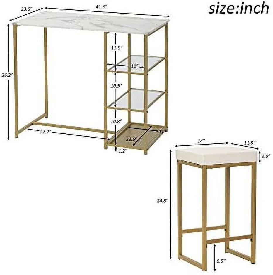 3 Piece Pub Table Set with 2 Chairs M46002