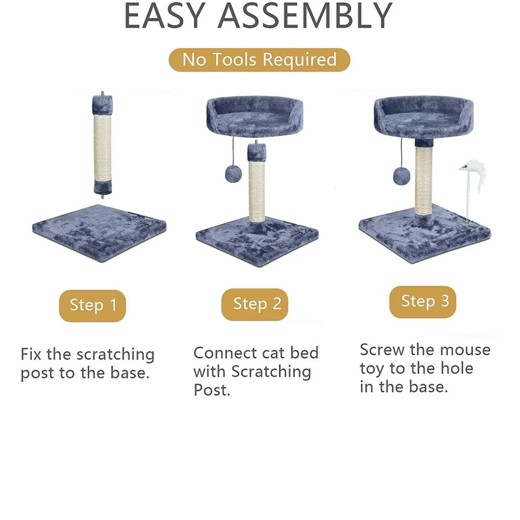 17" Cat Tree Climb Tower with Condo and Perches Gray U891084
