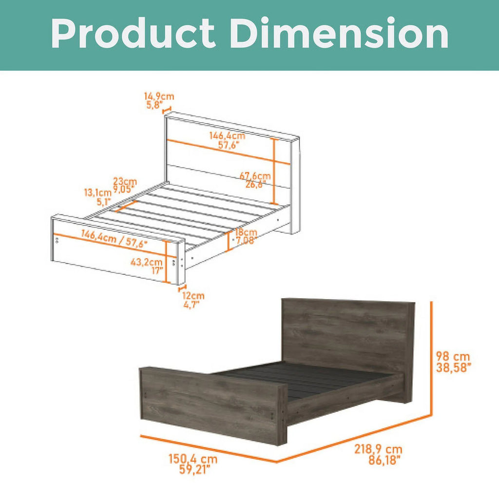 Dark Brown Full Bed Frame E661850