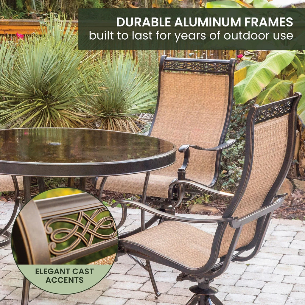 5-Piece Aluminum Outdoor Patio Dining Set with Swivel Rockers and Table P8577