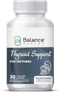 Thyroid Support Supplement with Iodine, L-Tyrosine, Vitamin B12, Selenium - 30 Vegetable Capsules U389