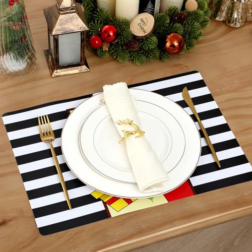 Pink Plastic Christmas Placemats Set of 6 U3171