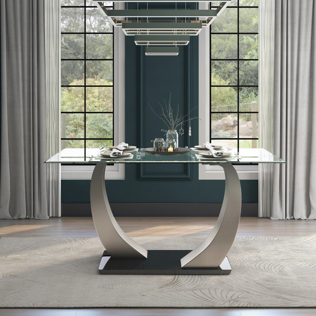 60-inch Glass Top Dining Table C2437