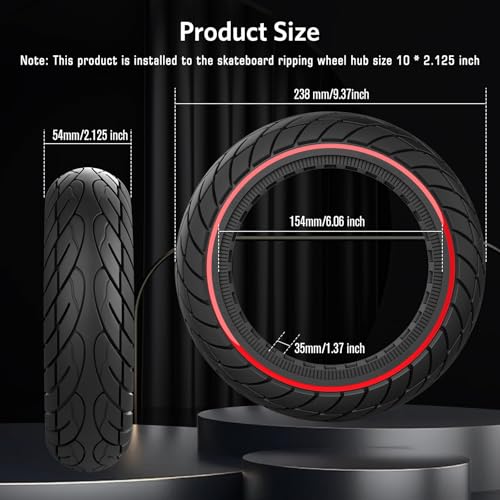 10 inch Solid Rubber Scooter Tire 2pc Black P7634