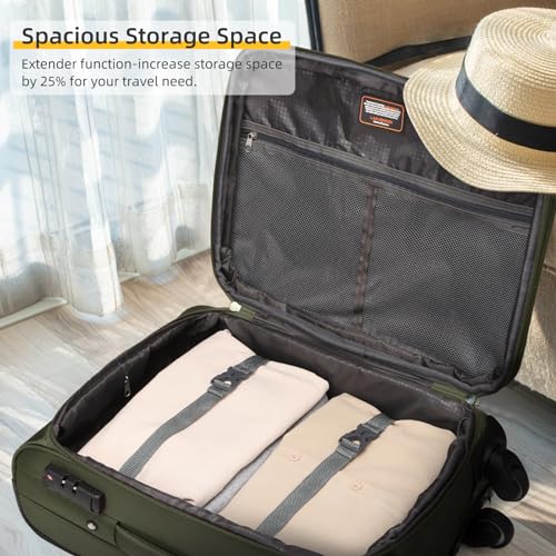 3 Piece Expandable Softside Luggage Set with TSA Lock Spinner Wheels M31012