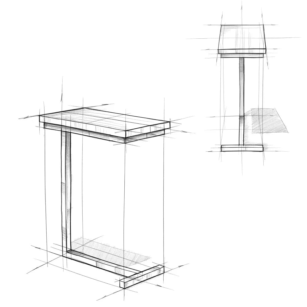 Dark Cognac Brown C Side Table O254