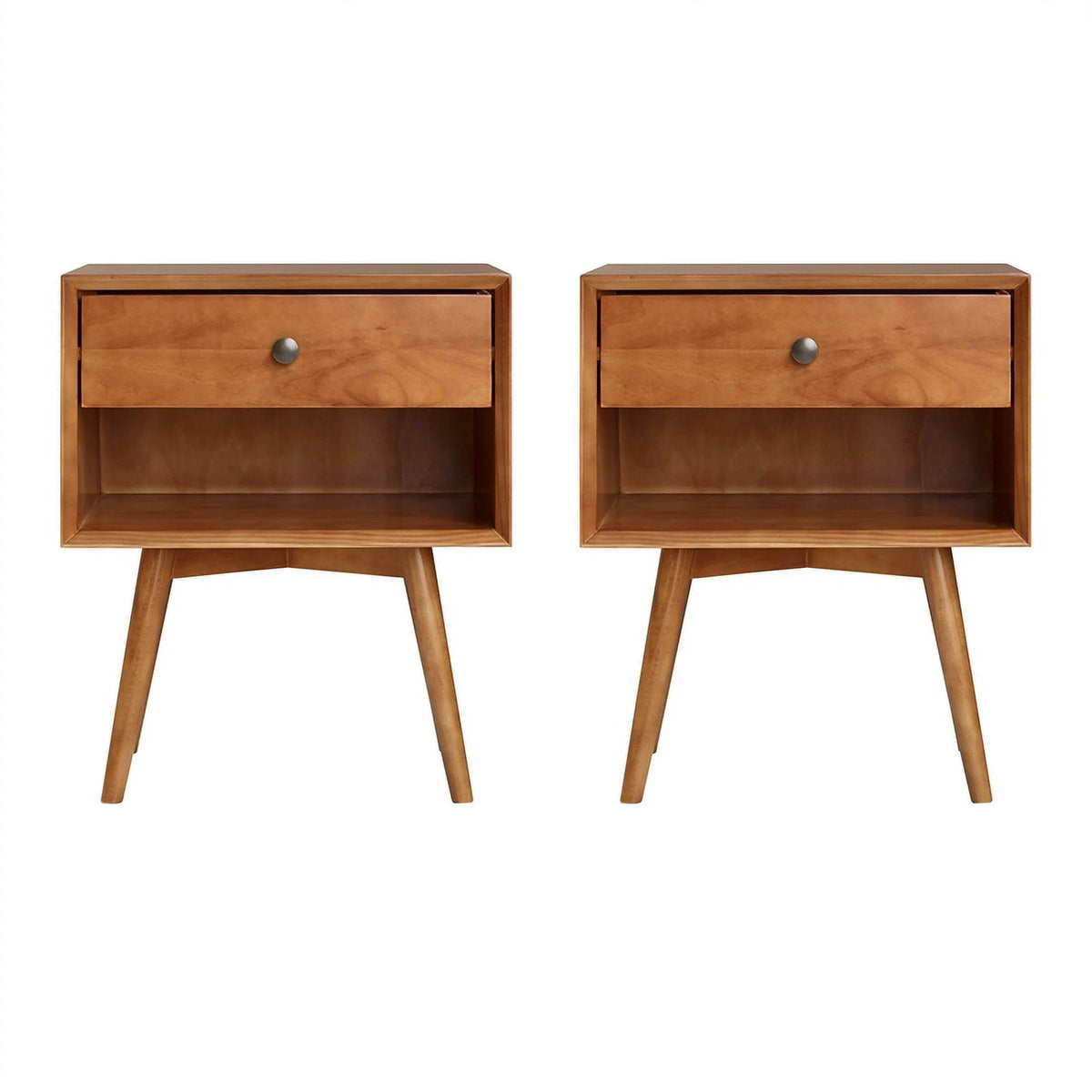 2-Piece Solid Pine Wood Nightstand I5634