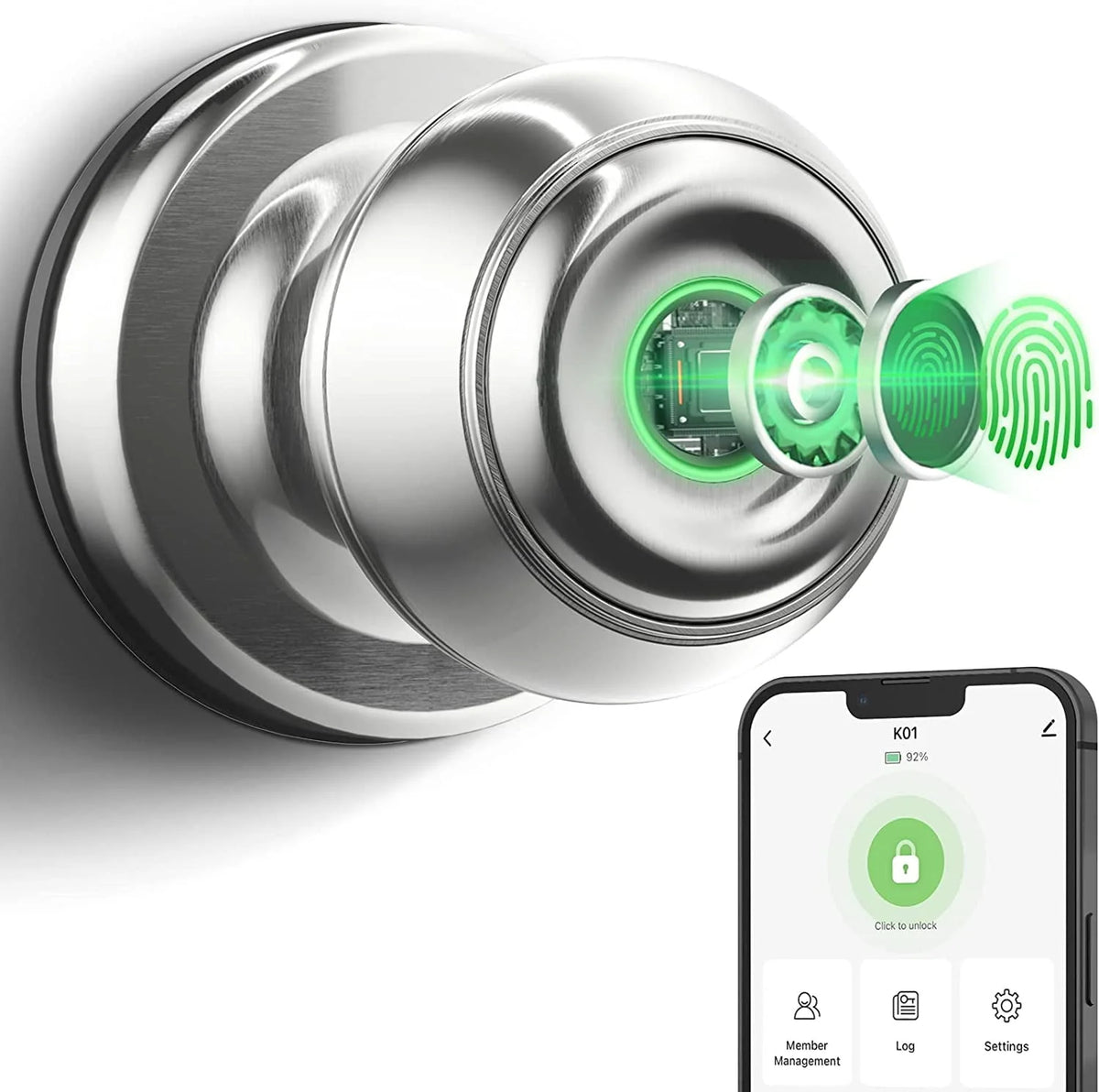 Smart Fingerprint Door Lock with App Control V823656