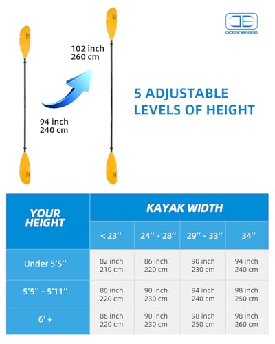 Adjustable Fishing Kayak Paddle with Paddle Leash Y83482