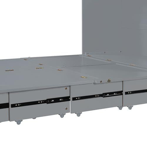 Queen Size Murphy Wall Bed with USB Charging Station and Storage Drawer L74993