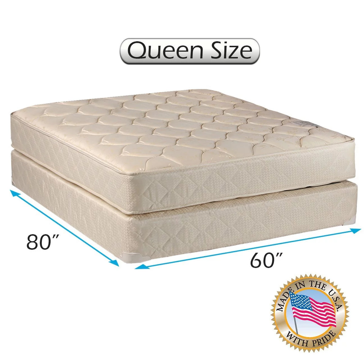 Queen 9 Inch Firm Mattress Set with Bed Frame M622