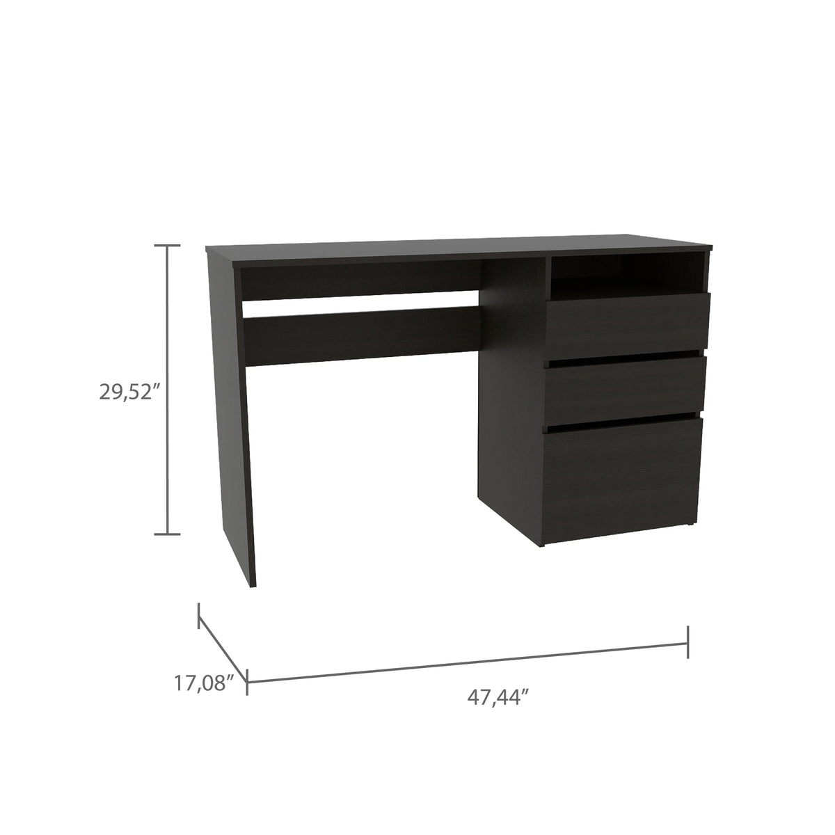Black Three Drawer Computer Desk Z351
