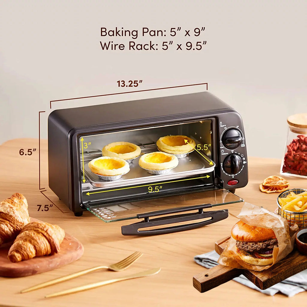 2 Slice Countertop Toaster Oven with 15 Minute Timer & Pan S841