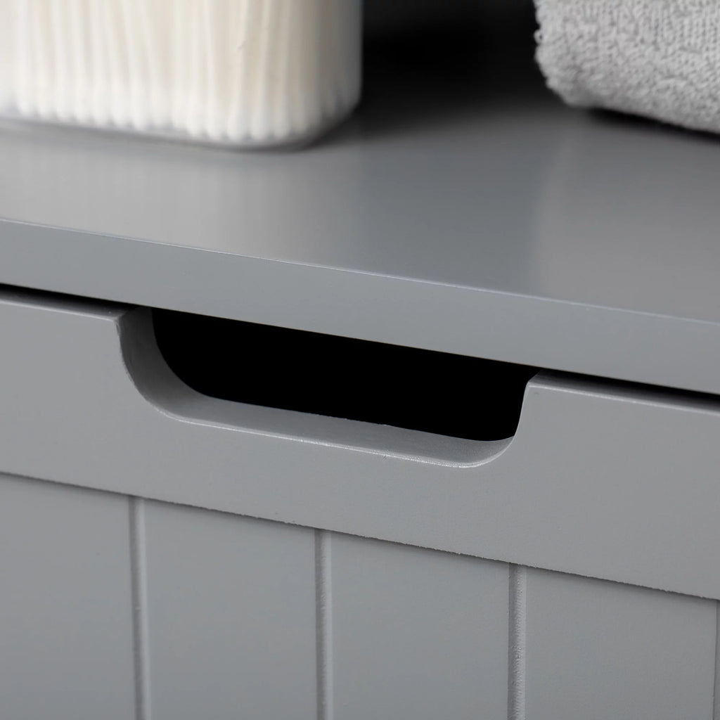 Grey Freestanding Bathroom Storage Cabinet with Drawer and Adjustable Shelf K70029