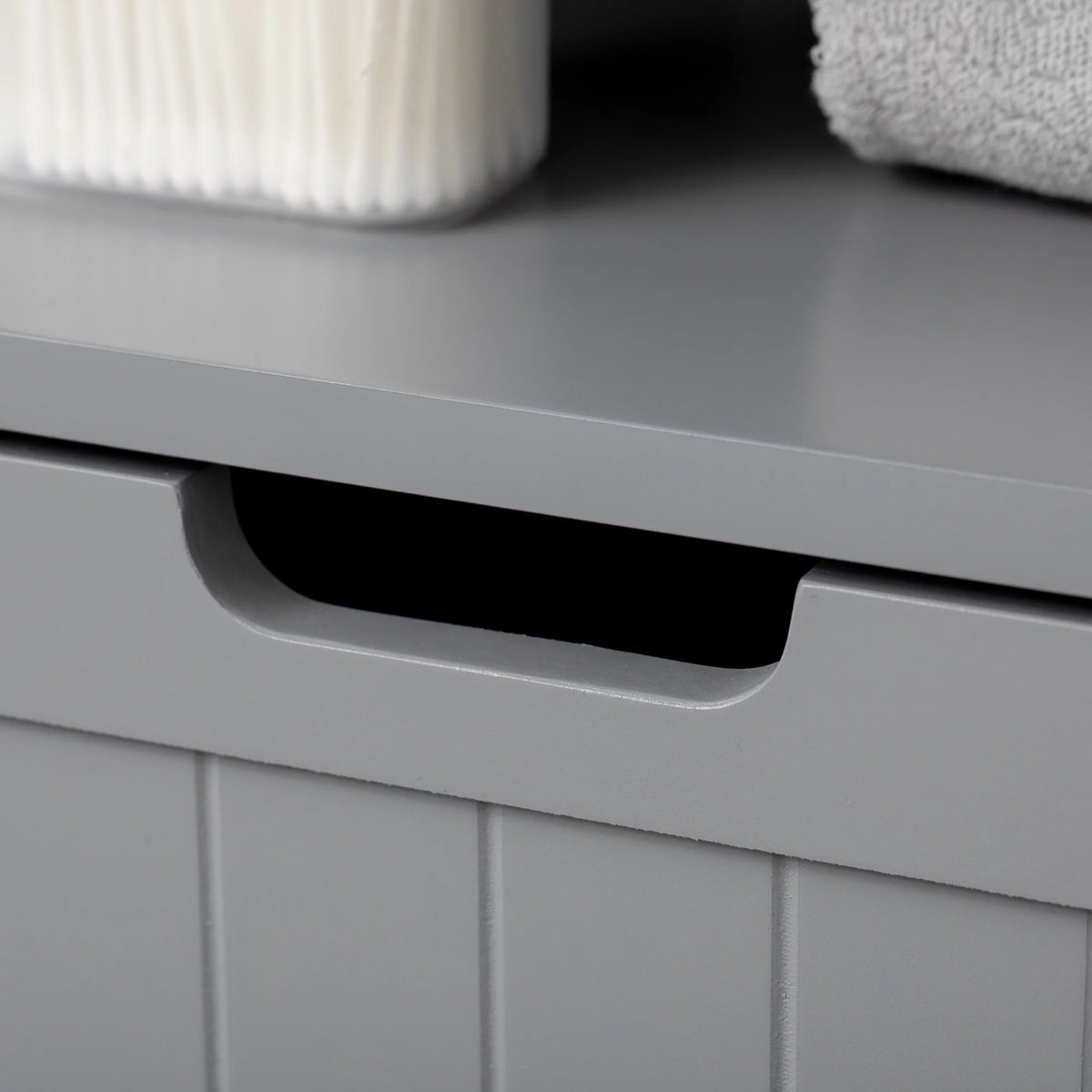 Grey Freestanding Bathroom Storage Cabinet with Drawer and Adjustable Shelf K70029