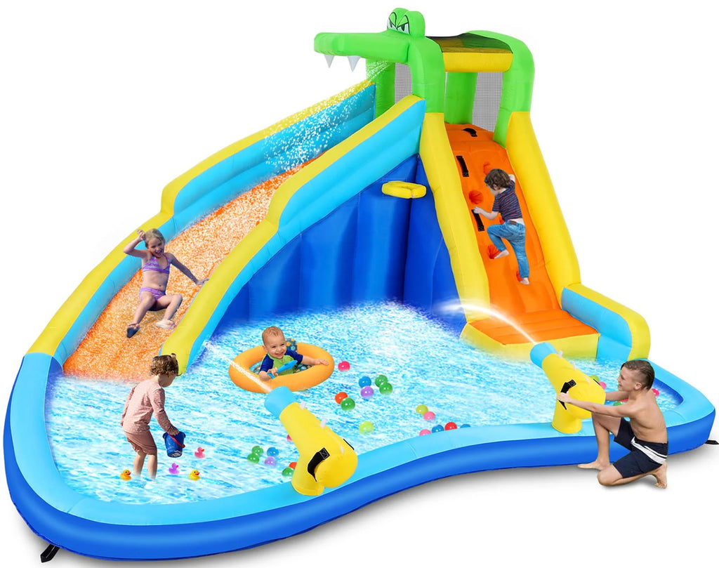 Inflatable Bounce House with Water Slide and Spray Pool X337938