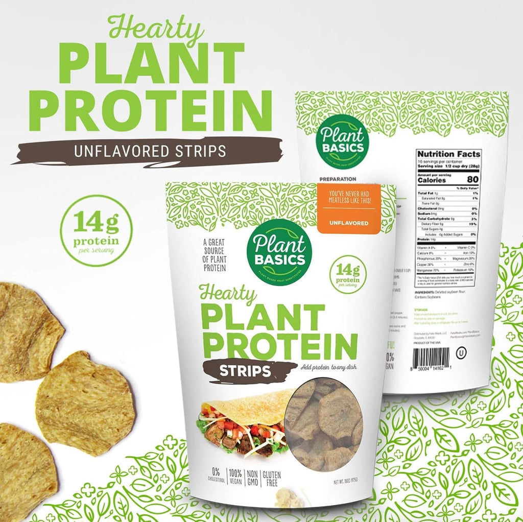Unflavored Plant Protein Strips, 1 lb (Pack of 6) O177240