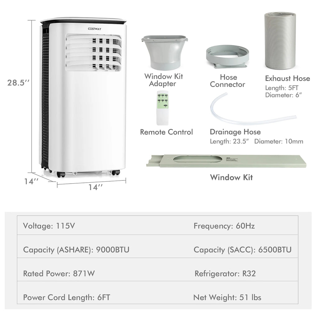 6500 BTU 3 in 1 Portable Air Conditioner S7758