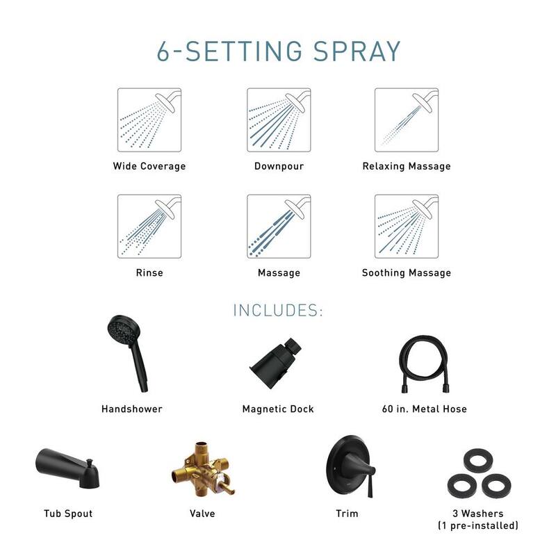 Bronzed Gold 6-Spray Tub and Shower Faucet C2283